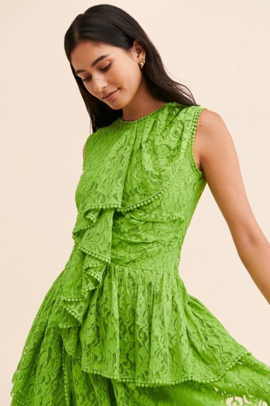 NWT Verb Lace Ruffled Mini Dress Small - Picture 7 of 7